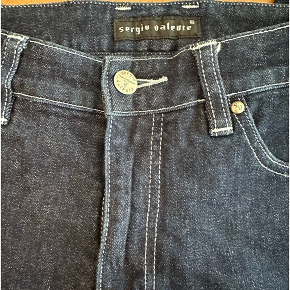 ✨ RARE VINTAGE Y2K SERGIO VALENTE Straight Leg Jeans 28x32.5" Tall Denim Western - Picture 11 of 12